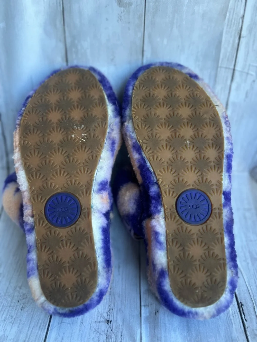 UGG FLUFF YEAH SLIDE MARBLE VIOLET NIGHT SLIP ON SANDAL US